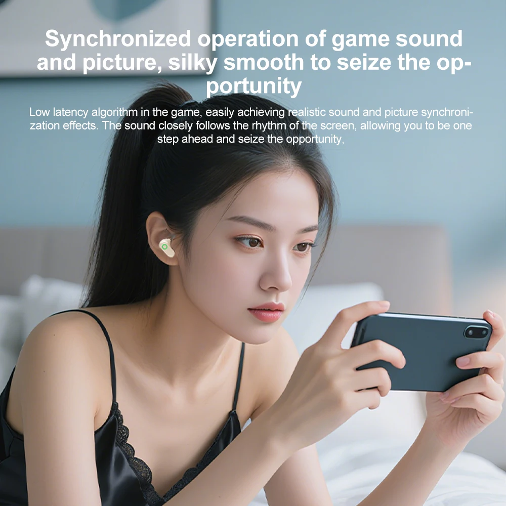 Transparent Bluetooth 5.4 Earphones Mini in-ear Earbuds Sports Headphones Wireless Gaming Headsets HiFi Noise Reduction Earphone