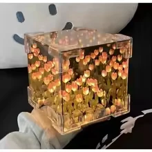 Creative DIY Tulip Sea Cube Three Dimensional Night Light Material Package, Suitable for Couples and Best Friends