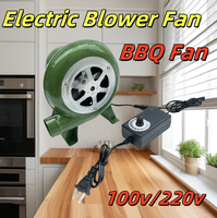 Electric Blower Fan BBQ Fan 100v 220v Suitable for Barbecue Mini Blacksmith Forges Blower with Speed Adapter AC100-240V M89B