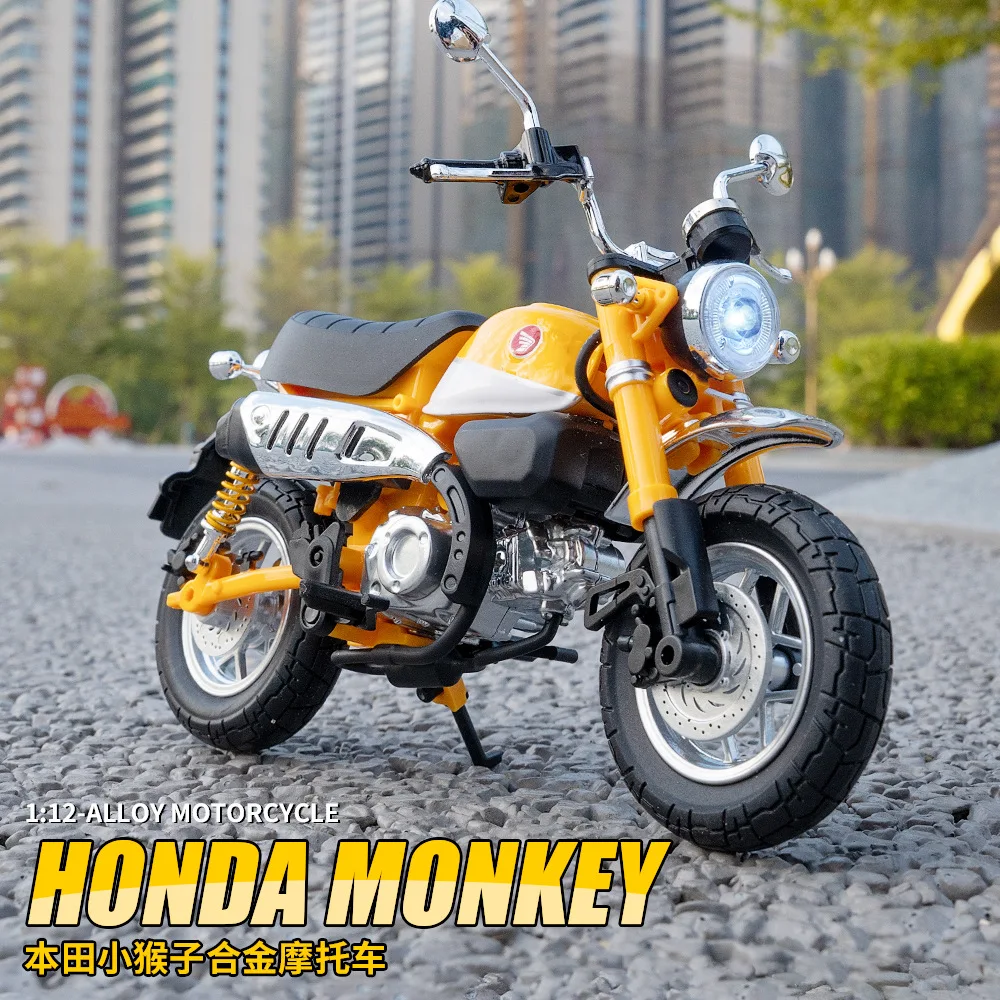 1:12 Honda Monkey 125 Alloy Sports Model Diecast Street Racing Motorcycle Model Simulation Sound Light Kids Toys Gift M49