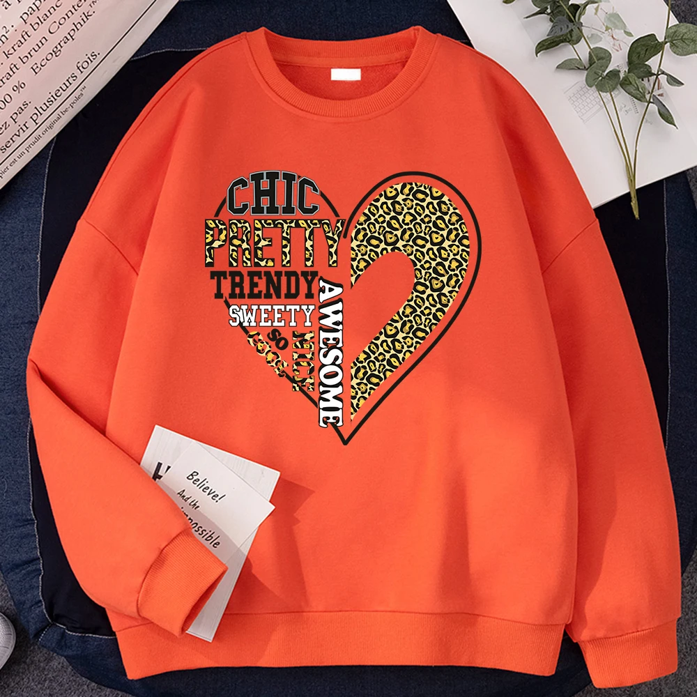 Street Fashion Woman Sweatshirt My Inner Self Is Chic Pretty Awesome Printing Hoody Loose Crewneck Pullover Warm Fleece Tops