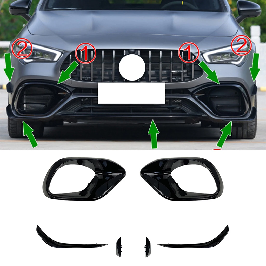 

Front Bumper Side Vent Spoiler Frame Grille Cover For Mercedes-Benz W118 C118 CLA45 CLA200 250 AMG 2020-2021