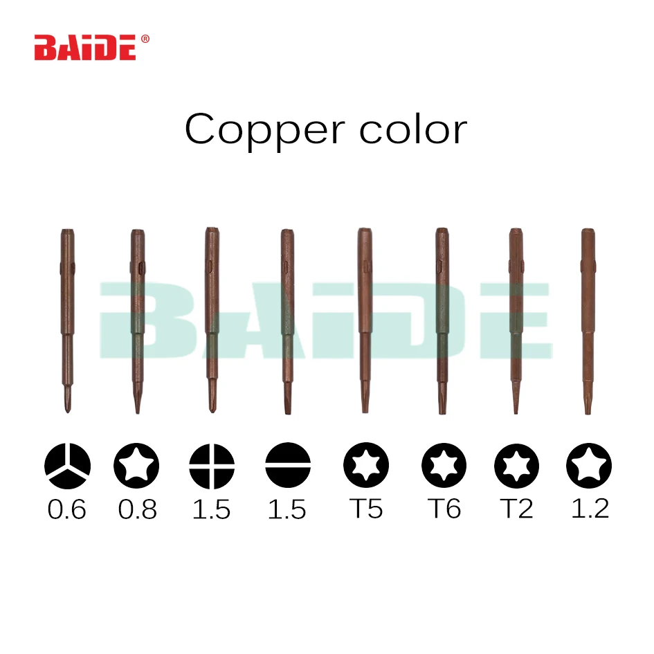 Replaceable Screwdriver Bit for Smartphone Repairment 0.6Y 0.8 Pentalobe 1.5 Phillips 1.5 Straight Torx T2 T5 T6 1.2 1000pcs/lot