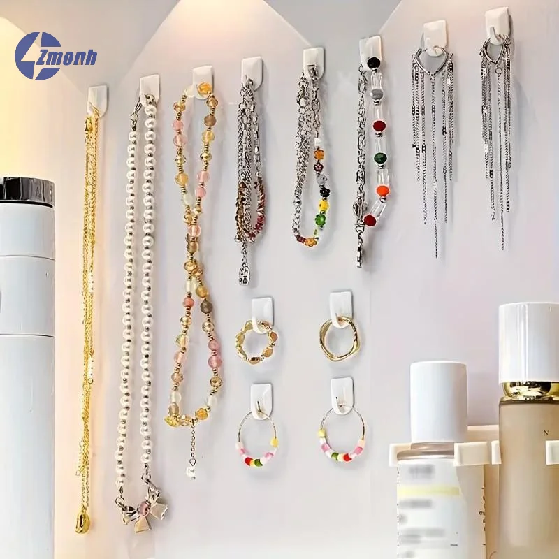 New！9/18pcs Mini Self-adhesive Hook No Drilling Strong Adhesion Storage Hooks Multi-Purpose Hooks For Desk, Kitchen, Bathroom
