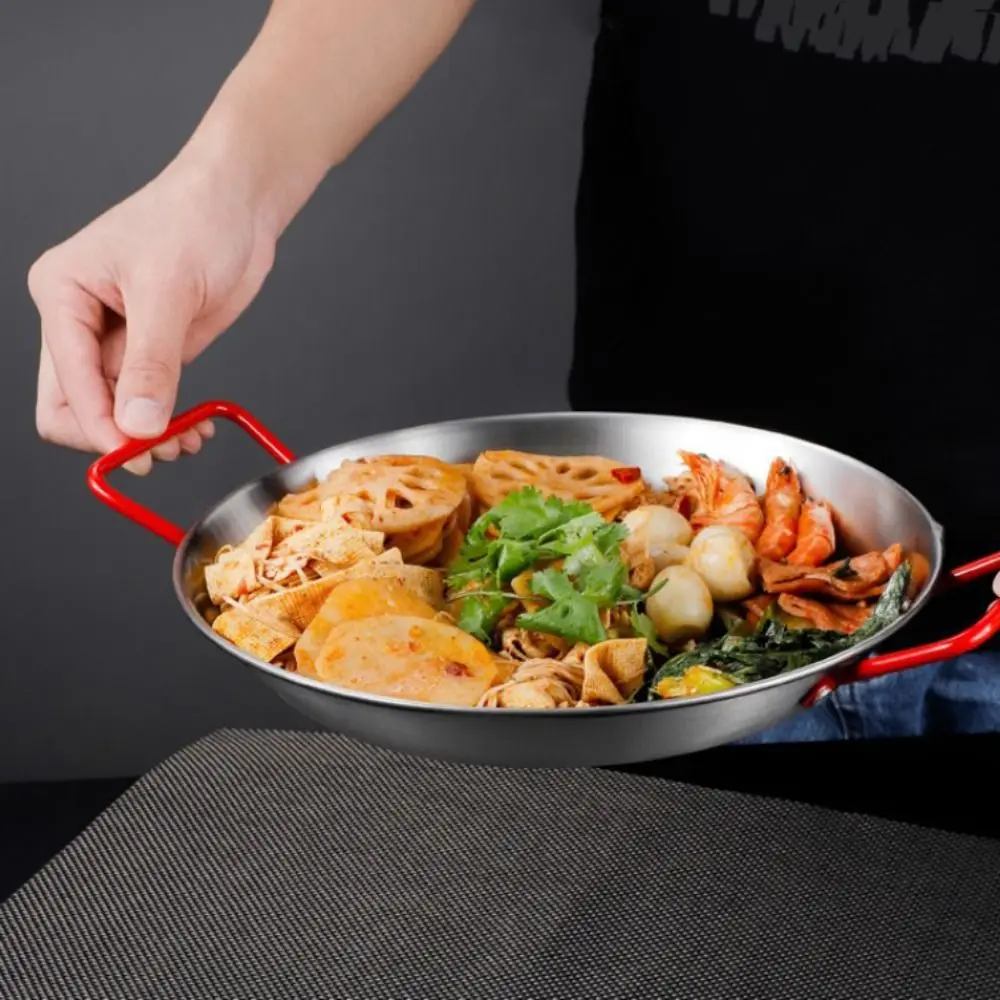 

Non Stick Stainless Seafood Plate Saucepan Salad Plate Seafood Frying Pot Container Cooking Tools Frying Pan Camping Supplies