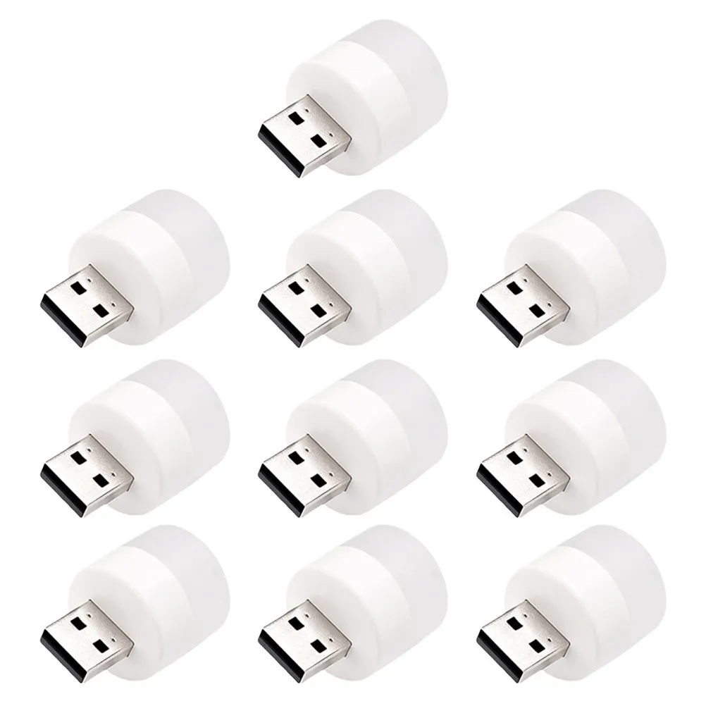 USB Night Light 10Pcs Mini Warm Ambient Lamps for Car Interior Home Office Desk Decor Portable Lighting