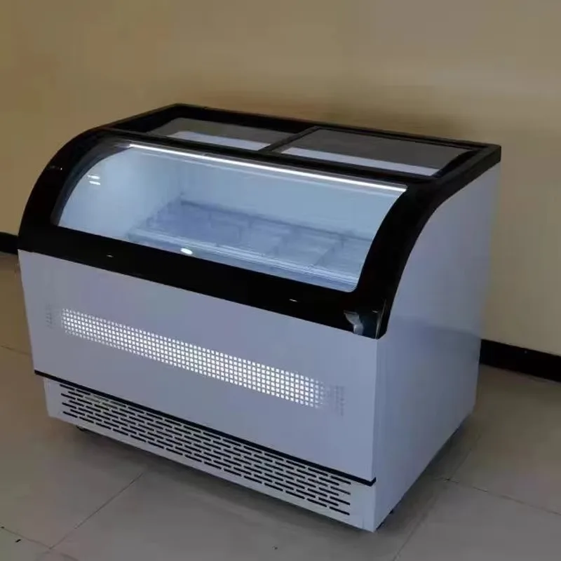 Wholesale Customized  Single-Temperature Direct Cooling Transparent Visual Ice Cream Cabinet