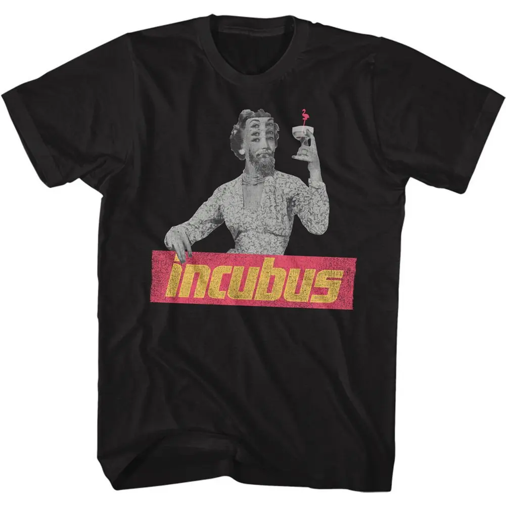 Incubus Logo Coktail Black T-Shirt Summer Men's and Women's Loose and Breathable T-shirt Top
