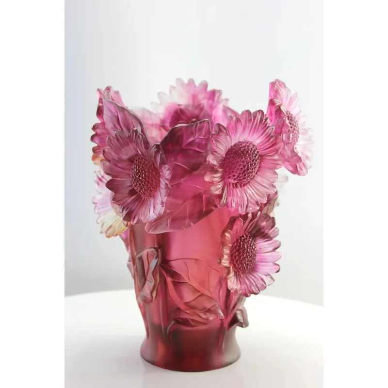 Environmentally friendly glazed pottery handmade sunflower vase, Indian charcoal aroma diffuser