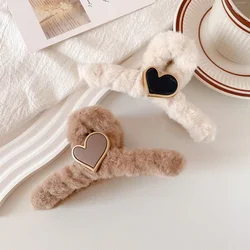 Autumn and Winter New Plush Love Clamping Clip for Women's Disc Hair Clips,Back of Head Accessories,Hair Clips,Large Shark Clips