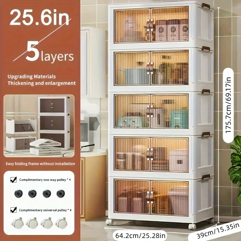 4/5 floors storage cabinet, household clothing storage cabinet, bedroom organizer, multifunctional snack rack, folding organizer