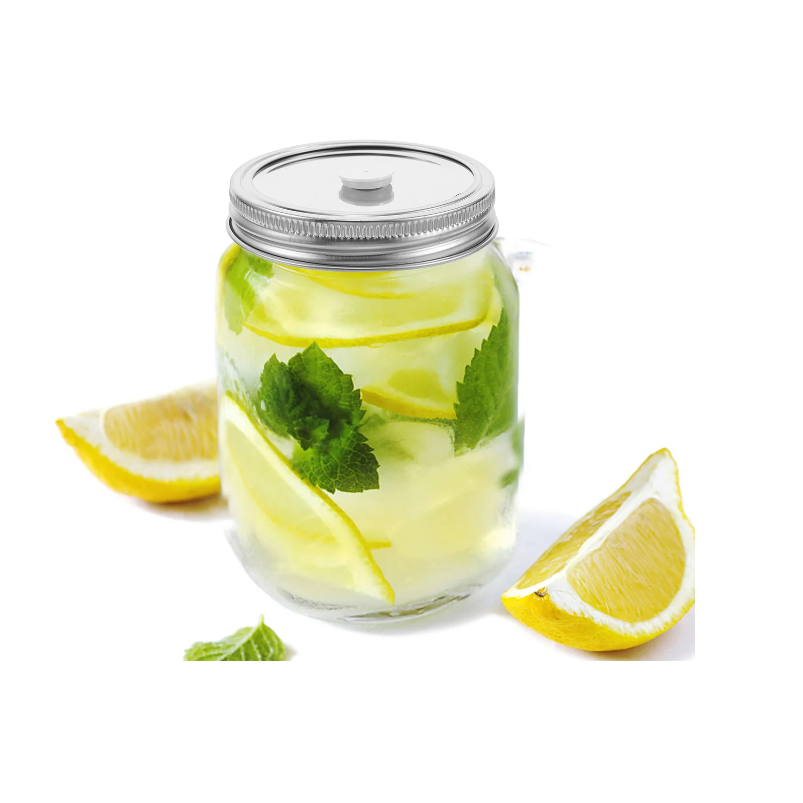 

2pcs Stainless Steel Jar Vacuum Sealer Kit For Regular Mouth Mason Jars Airtight Food Storage Lid Set Kitchen Bar Accessories