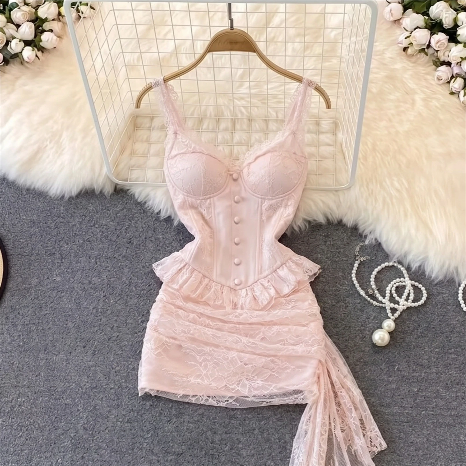 French Elegant Pure Desire Style Two Piece Suit Women Sexy Camisole Top Tight Bodycon Skirt Trendy Night Out Dating Outfit 2026