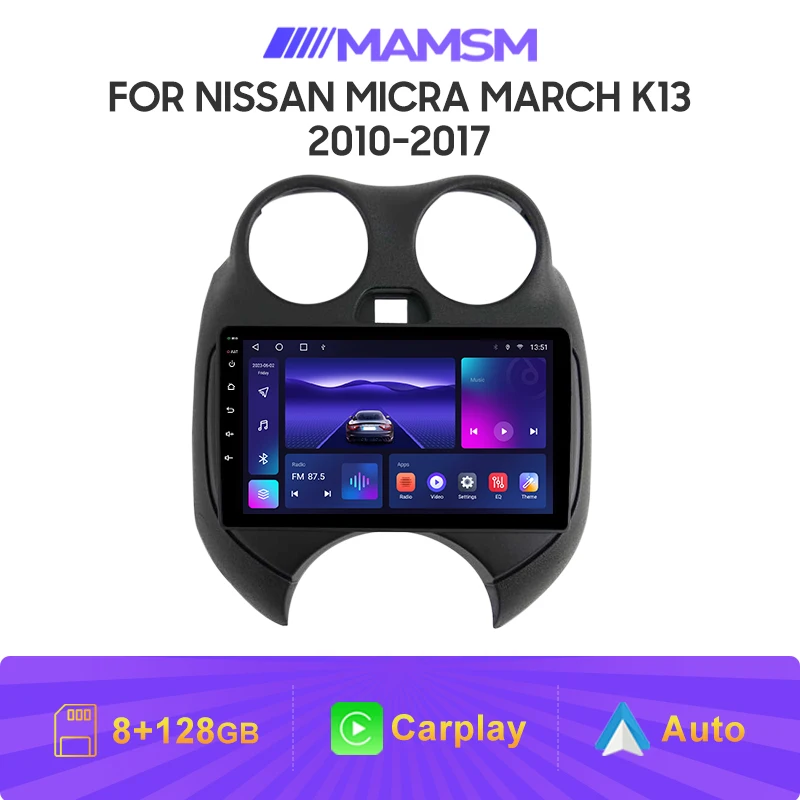 Android 12 Carplay Car Radio For Nissan Micra March 2010-2017 Android Auto Multimedia Video Player GPS Navigation 2 Din Radio