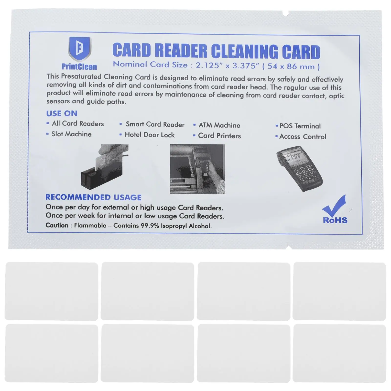 10 Pcs Reusable Credit Card Machine Cleaner Pos Terminal Cleaning Supply White Efficient Dust Removal Card Reader