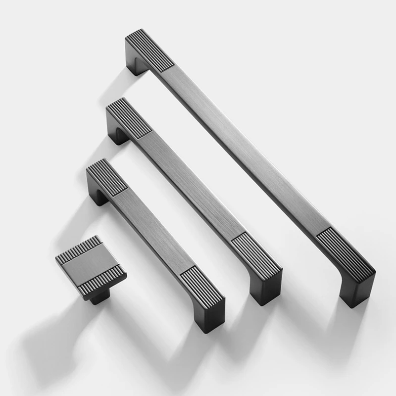 New Chinese Style Furniture Handles Gray Bedroom Wardrobe Door Handles Zinc Alloy Handles for Cabinets and Drawers Dresser