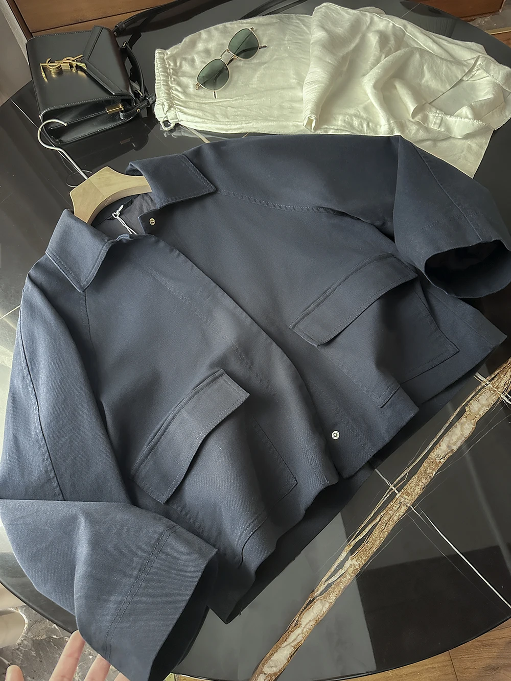 

Скандинавская повседневная свободная рабочая куртка-жакет с отложным воротником, 3D-силуэт, хлопок, осенняя женская мода