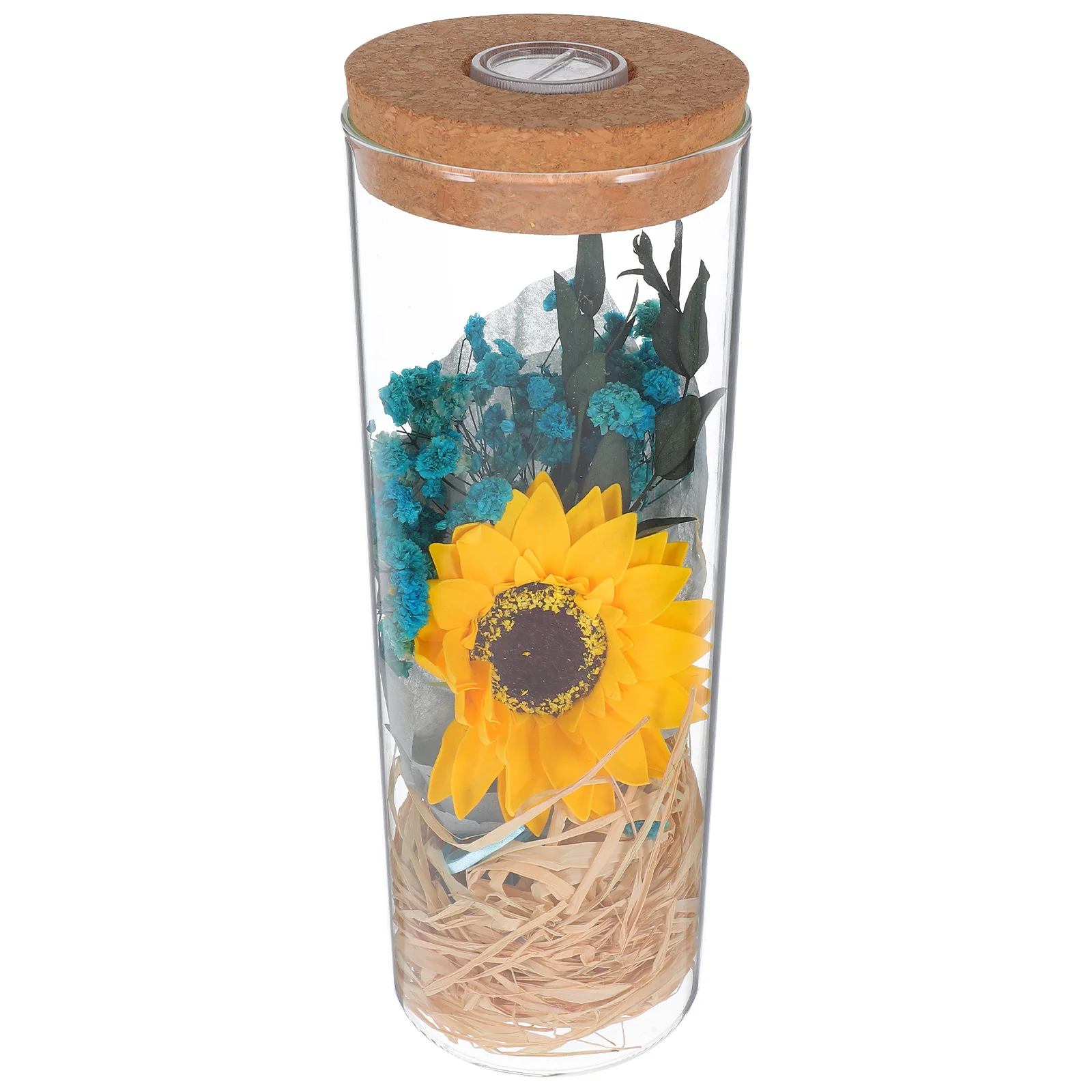 

Preserved Flower Bottle Yellow Sunflower Luminous Romantic Soap Flower Decor Birthday Wedding Anniversary Home Party Gift