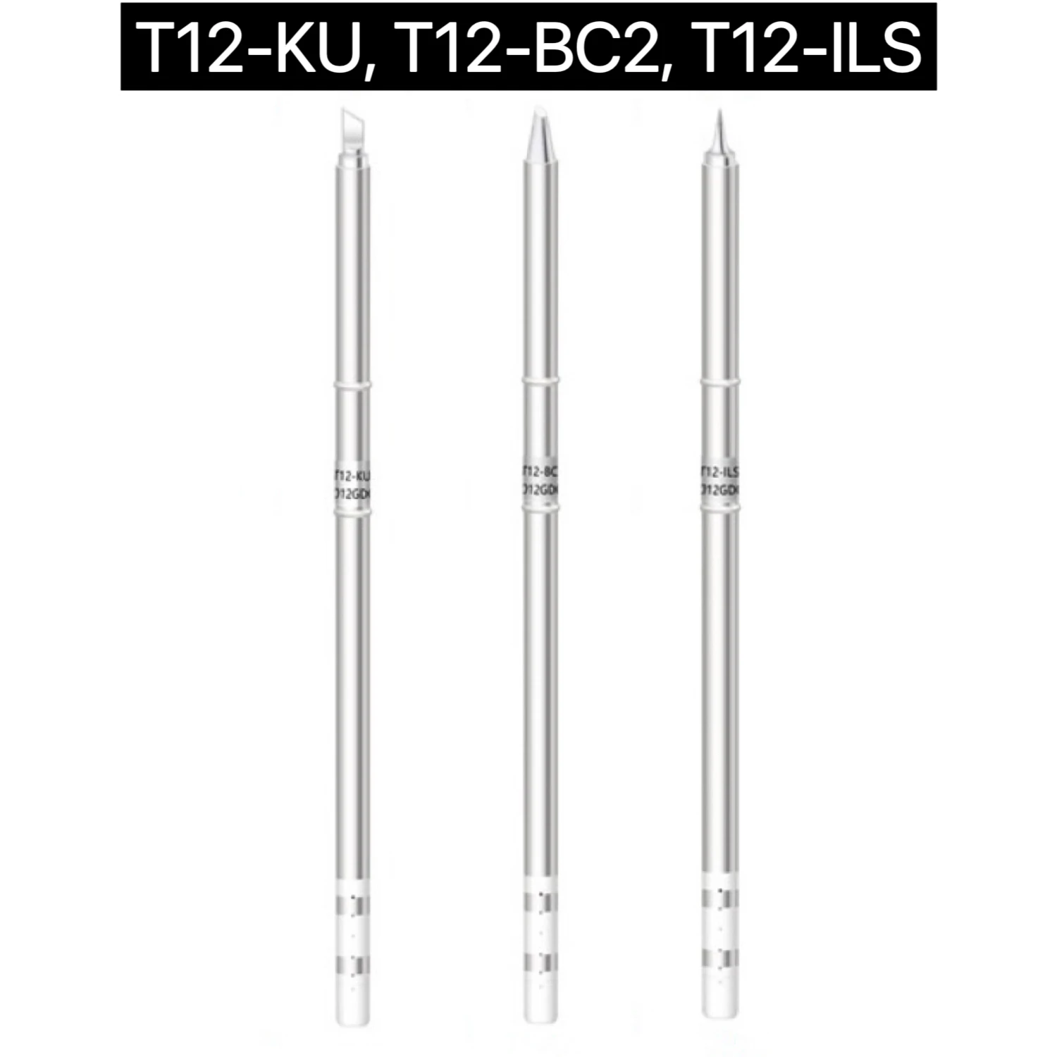 3Pcs T12 Electric Soldering Iron Tips T12-BC2 KU ILS For Hakko fx951 PTS100 PDS300D DIY Soldering Station Kits