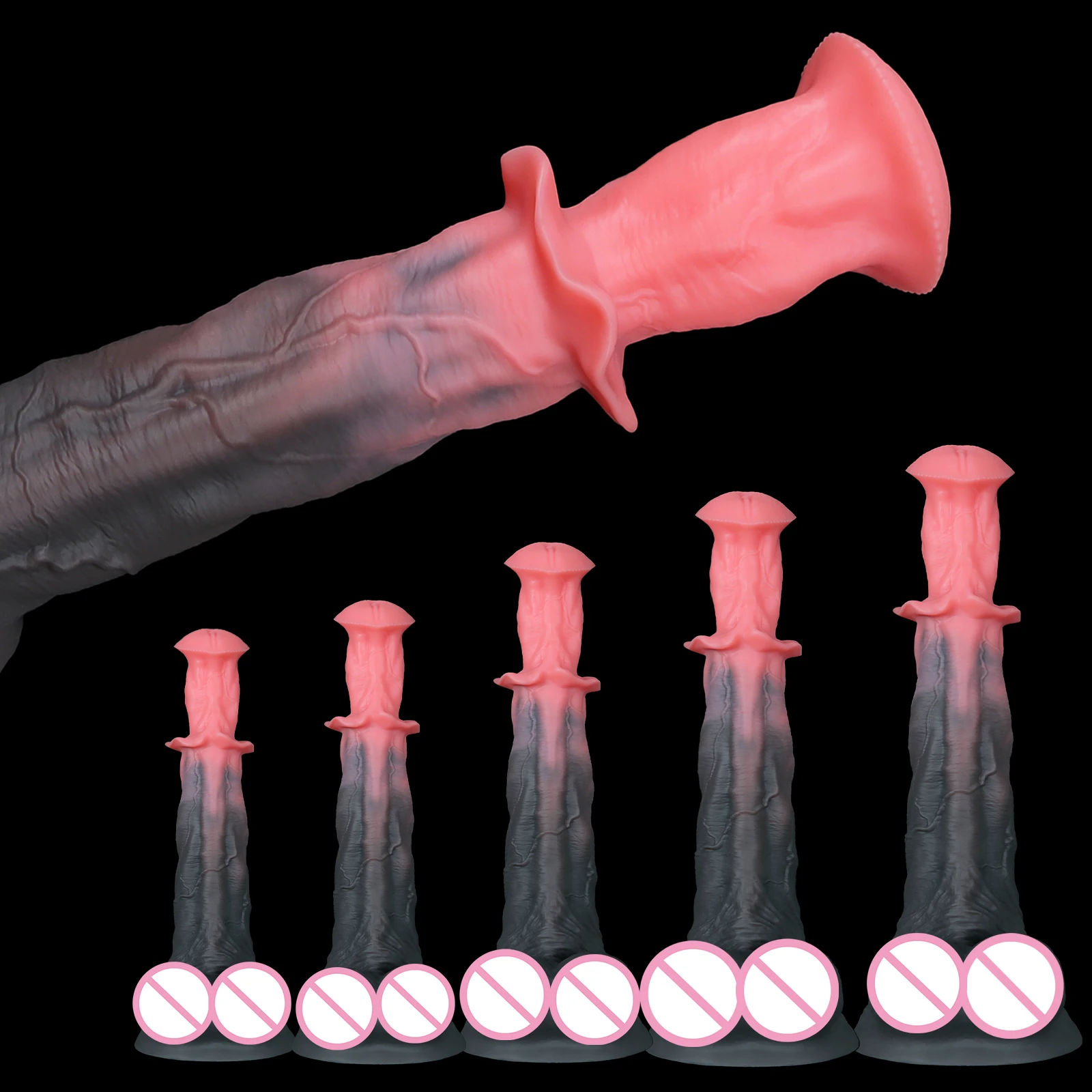 Dildo de Caballo Largo y Enorme, Dildo de Animal Realista, Dildo Gigante, Dilatador Anal, Masajeador de Próstata, Juguetes Sexuales para Adultos para Mujeres y Hombres