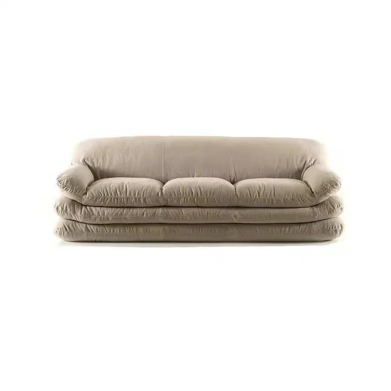 Vintage-Stoff-Sonnensofa, italienisches minimalistisches cremefarbenes Sofa