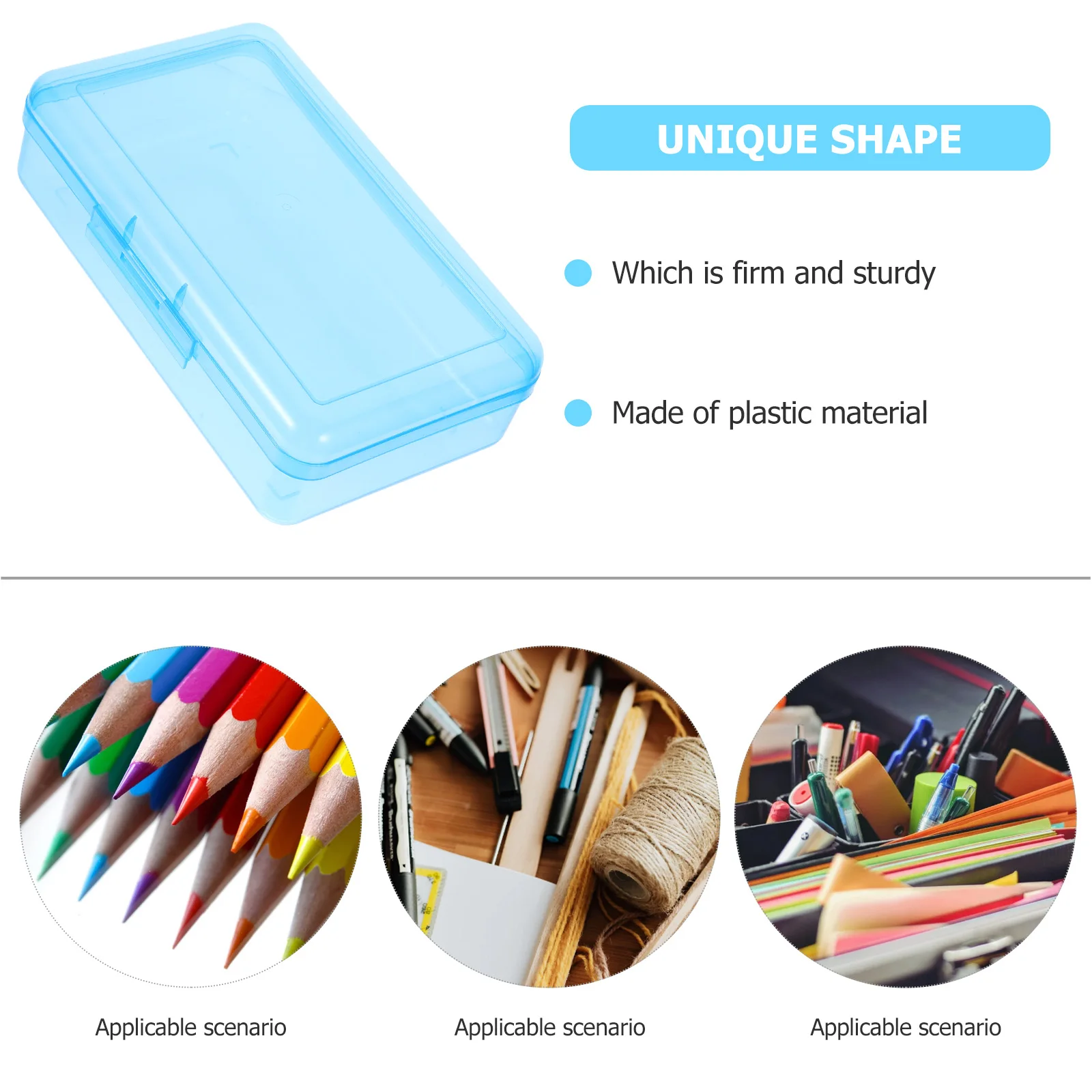 Transparent Pencil Case Multifunction School Plastic Holder with Compartments Cases