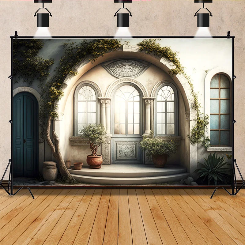 Retro Palace Castle Theme Photography Backdrops Props Vintage Theater Opera European Style Church Photo Studio Background ET-09