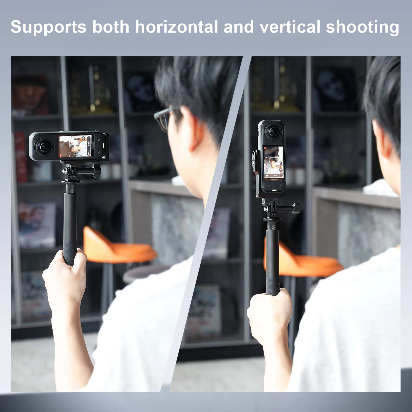 

Magnetic Mount Adapter for Insta360 X5/X4/X3, L-shaped Horizontal Vertical Quick Release Mounting Points One-Click Installation