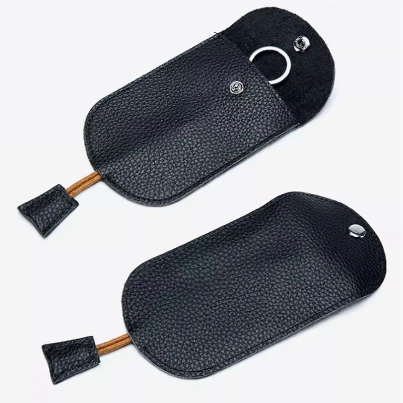 Genuine Leather Keychain Housekeeper Case Portable Key Wallet Women And Men's Hand-held Home Key Holder Pocket Card Key Sleeve