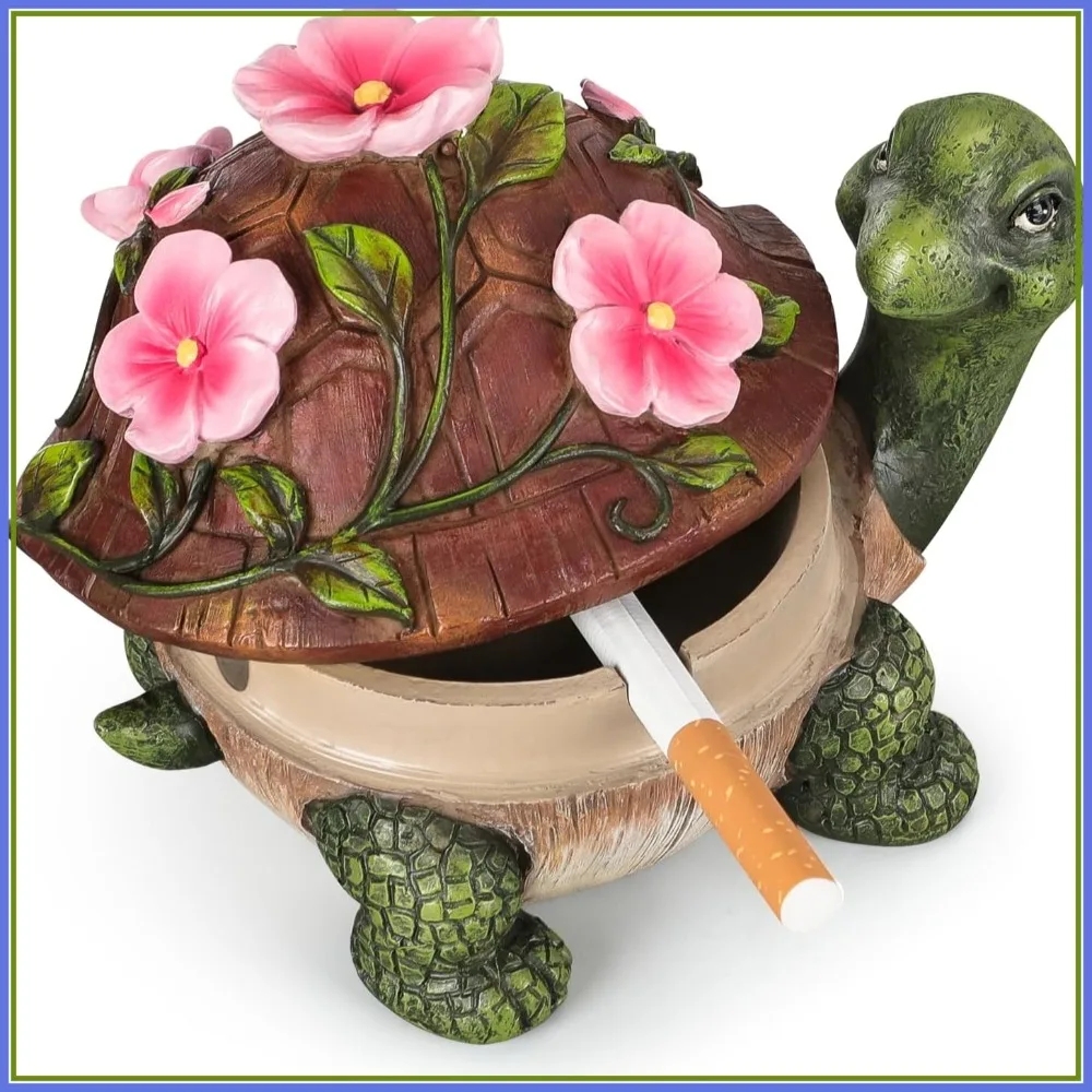 

Cute Turtle Outdoor Ashtray for Cigarettes, Home Office Porch Patio Decor, Indoor Outdoor Use, Holiday Gift