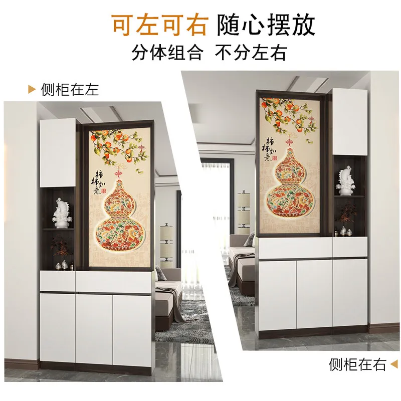 Screen, partition cabinet, storage rack, entrance to the living room, solid wood, facing the door, modern simple entrance cabine