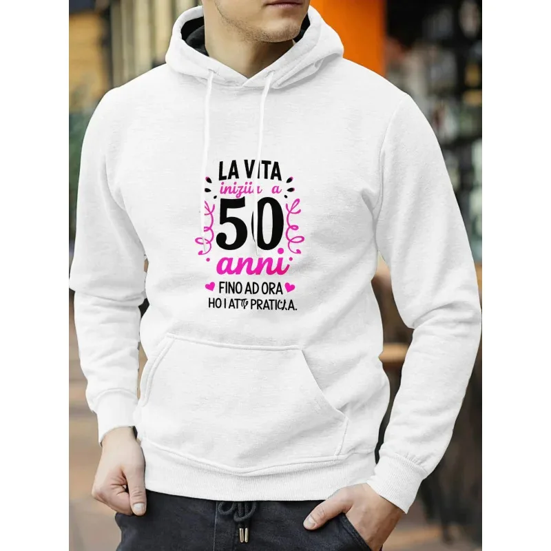 

Толстовки с капюшоном и итальянским принтом для мужчин и женщин 50, жизнь для начинающих, осень-зима, свободные теплые повседневные толстовки для фитнеса, повседневного отдыха