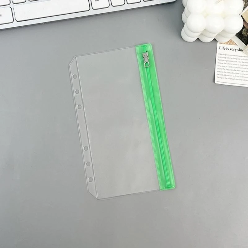10x/Set Budget Binder Pockets Zipper Binder Insert Pages Document Folders K92C