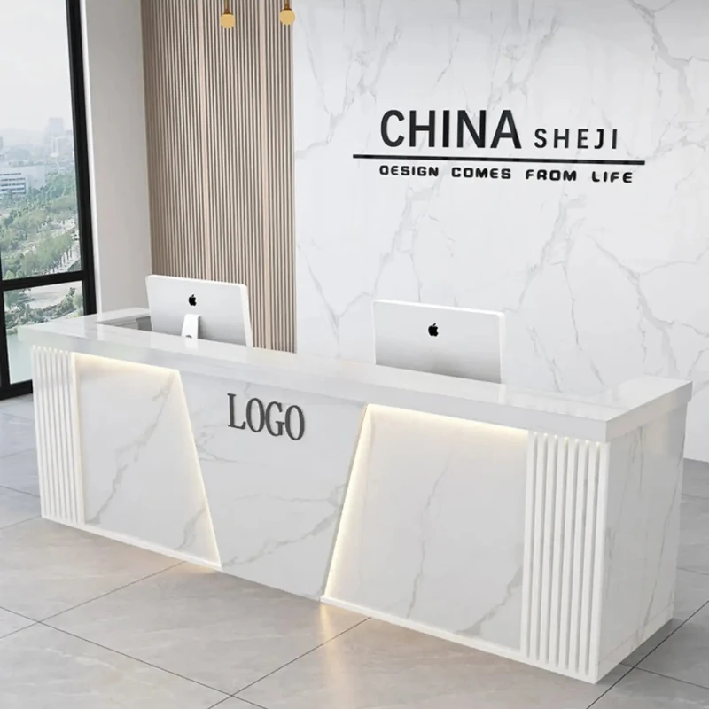 

Salon Accessories Reception Counter Cosmetics Decorations Modern Desk Luxury Escritorio De Recepcion Commercial Furniture