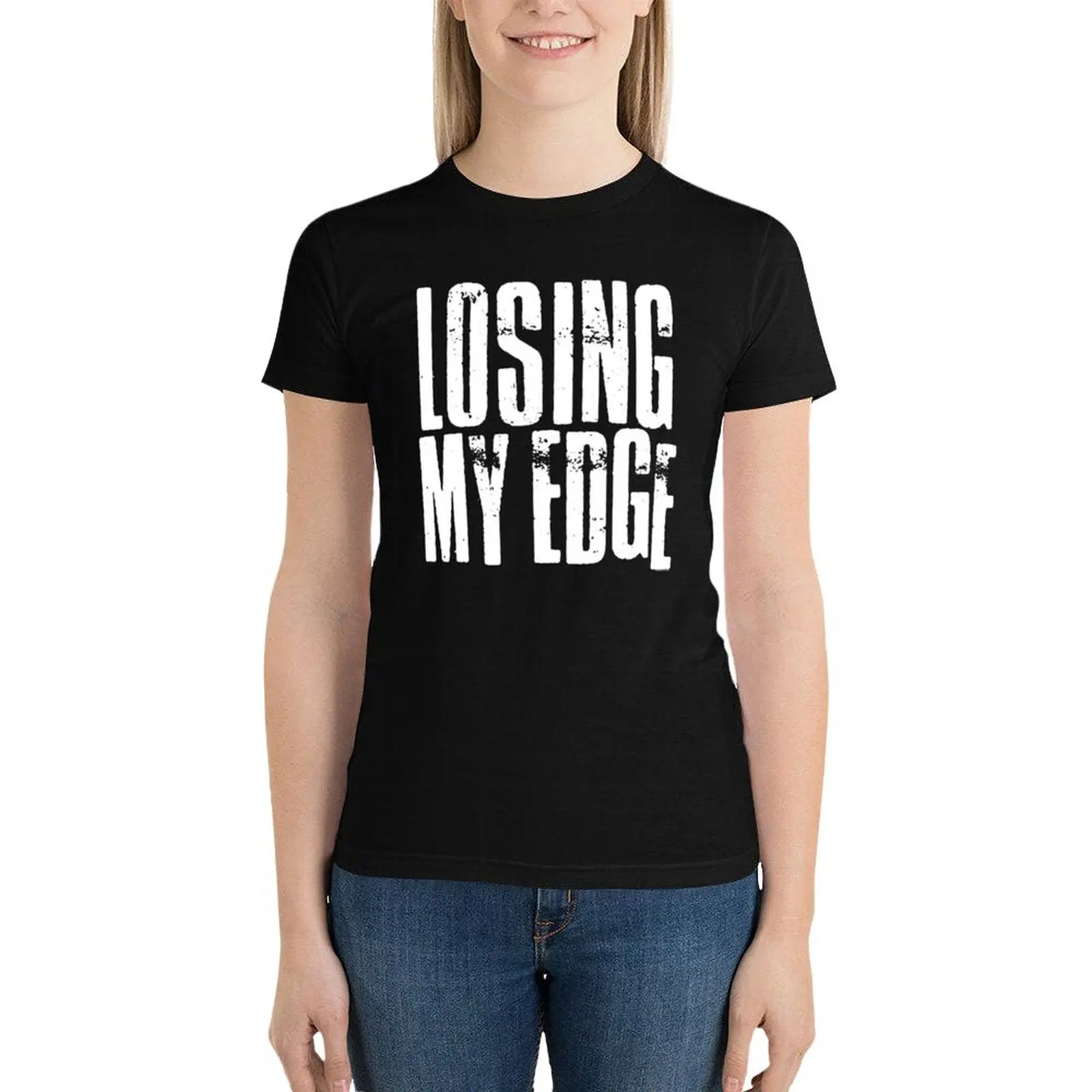 

Losing My Edge , Edgy Long-sleeve Graphic T-Shirt Aesthetic clothing cute clothes tops summer top luxury designer clothing Women