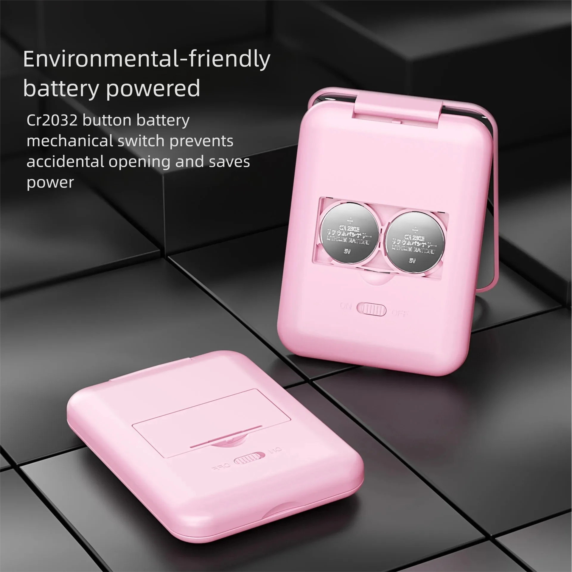 2x espejo de aumento mini espejo de mano plegable tapa LED con luz espejo de maquillaje espejo de tarjeta portátil