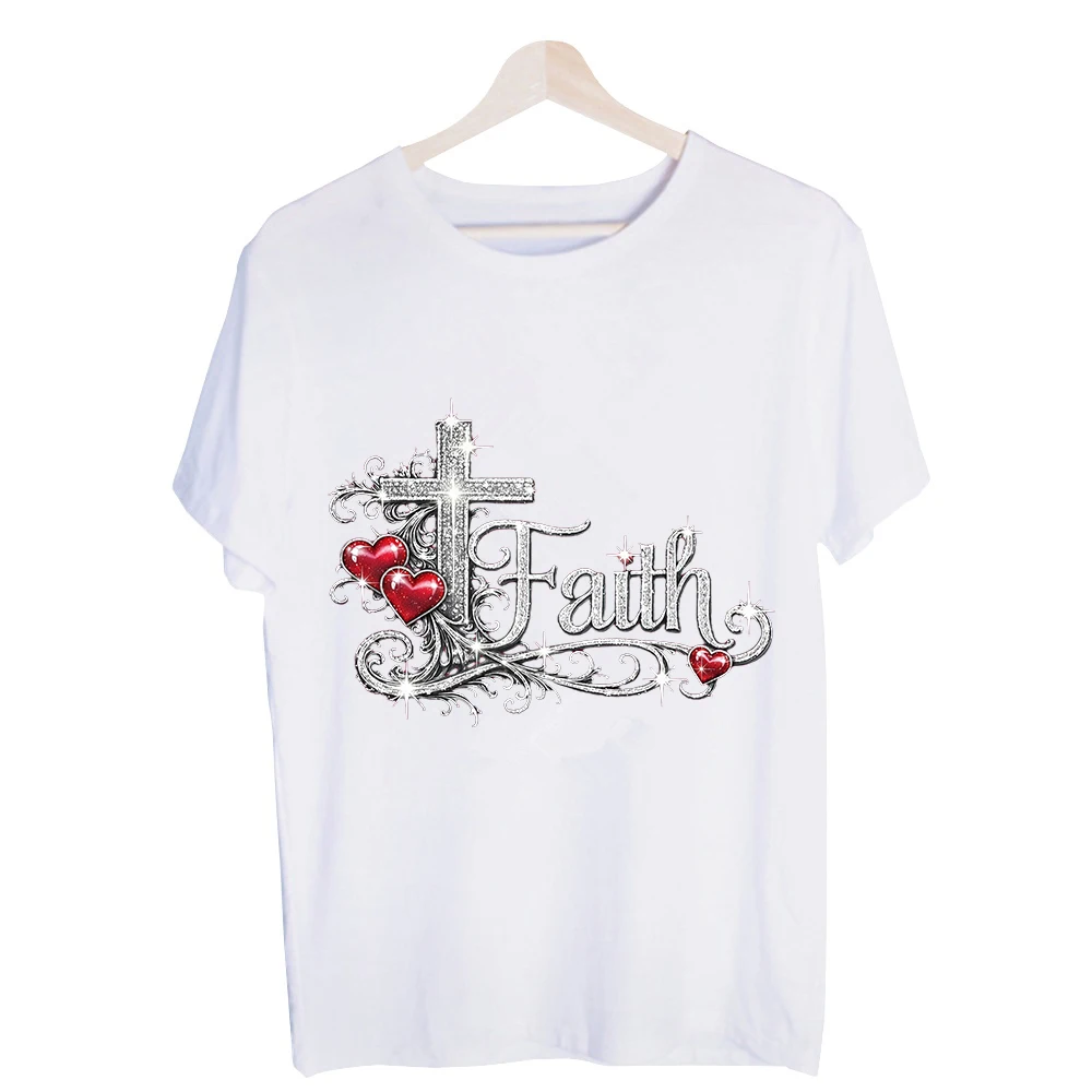 Men's Cross and Heart Graphic Tee, Short Sleeve Crew Neck T-Shirt for Casual Daily Wear and Faith-Inspired Outfits
