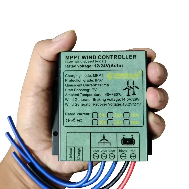 Hot Sale Waterproof for Low Wind Speed Voltage Boost 12v 24v Auto Match 48V System More 1KW MPPT Wind Turbine Charge