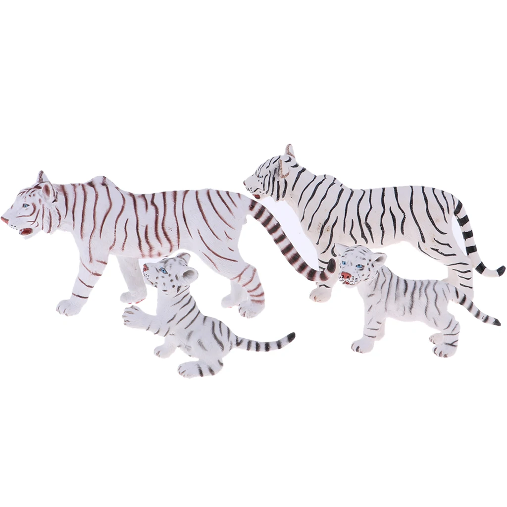 Realistic Animal Action Figure Set Life Like Tiger Figures Plastic Model Toys for Collectible Home Decor