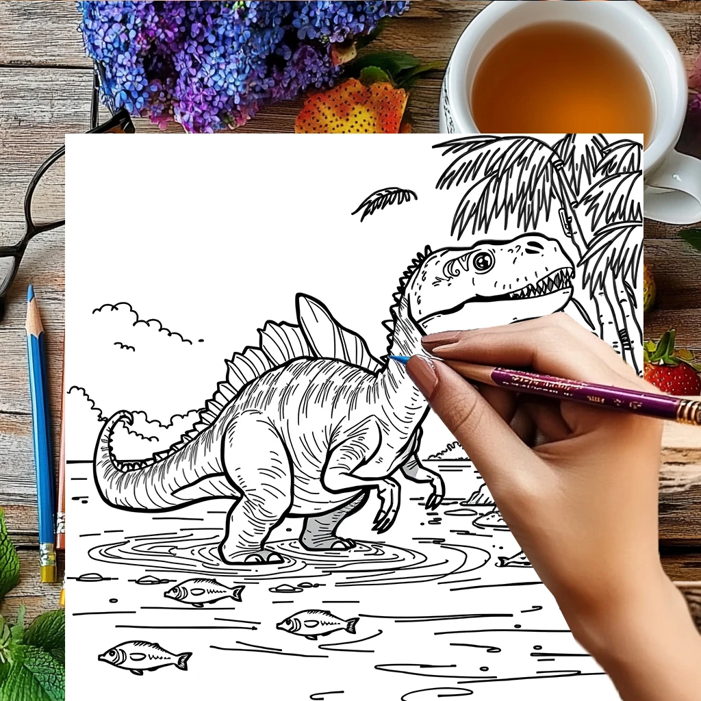 28-pagina's dinosauruskleurboek voor volwassenen |   Tekenbenodigdheden Kleurboek voor Kerstmis, Thanksgiving