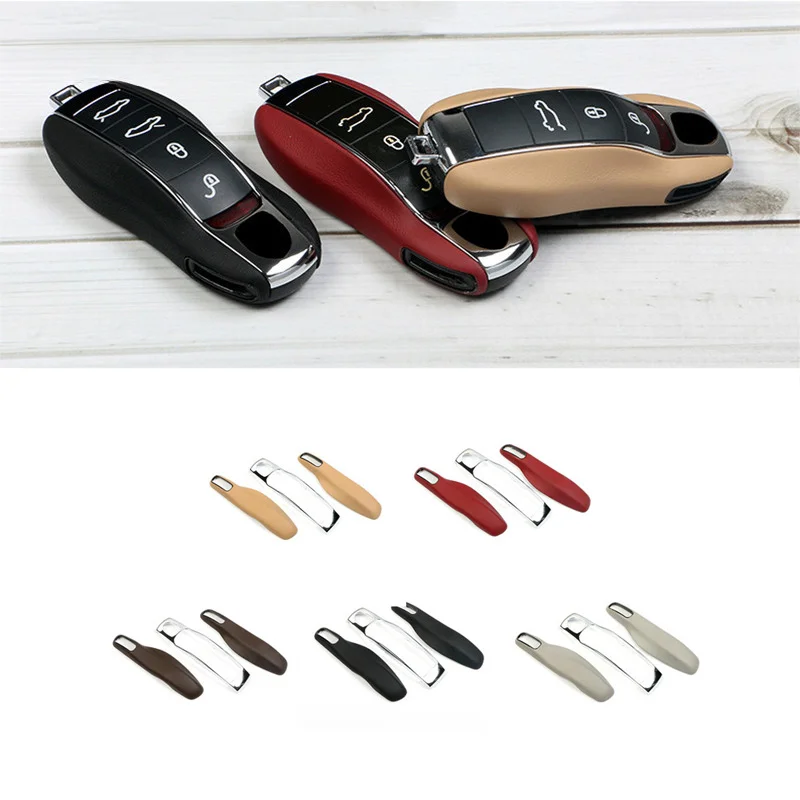 Leather Fob Remote Keys Case Key Cover Key Shell Replace For Porsche Boxster Cayman 911 Panamera Cayenne Macan