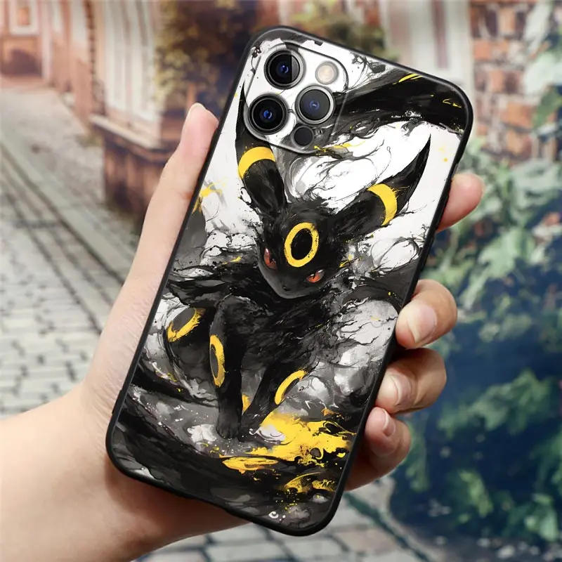 Pokemons Umbreons Gengars Draw Hülle für Apple iPhone 17 16 15 14 13 12 11 Pro Max X XS 7 8 Plus 17 Air 17Pro Rückseite Silikon