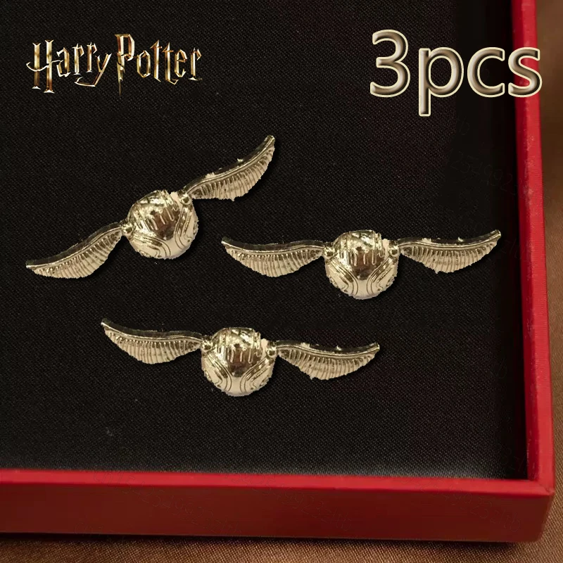 3 Pcs Golden Snitch Harries Lapel Pin Magic Metal Brooch Accessories Backpack Potters Badge Kids Jewelry XMAS Gifts