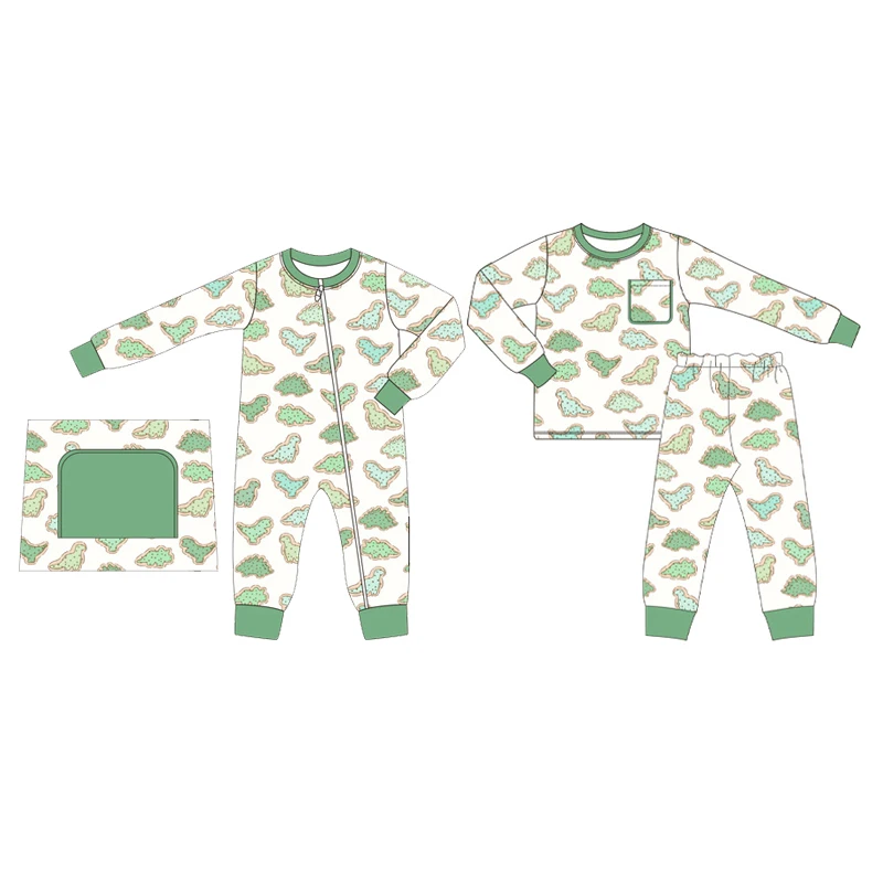 

Hot selling autumn 2-piece green clothing long-sleeved pajamas set boutique milk silk clothing