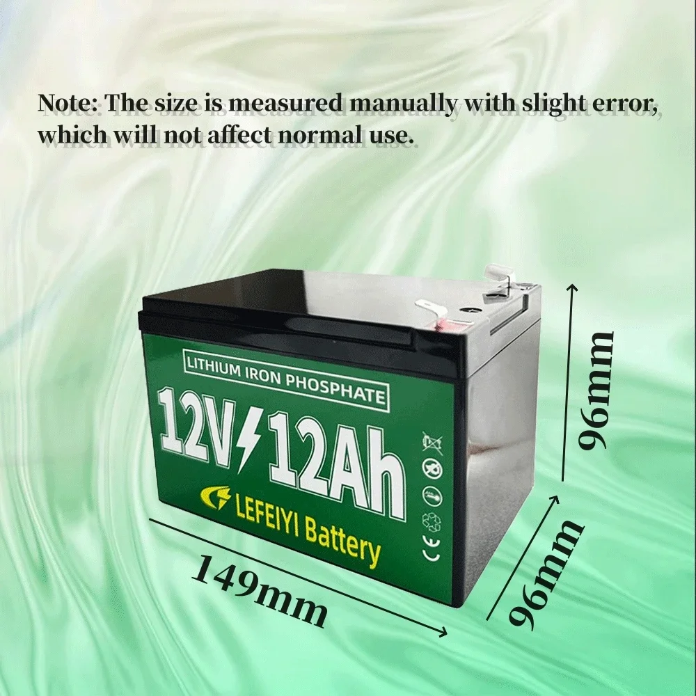 12v 12ah LiFePO4 Rechargeable Battery Pack for Children's Toy Car, Solar Street Lights Andother Small Equipment Power Supply