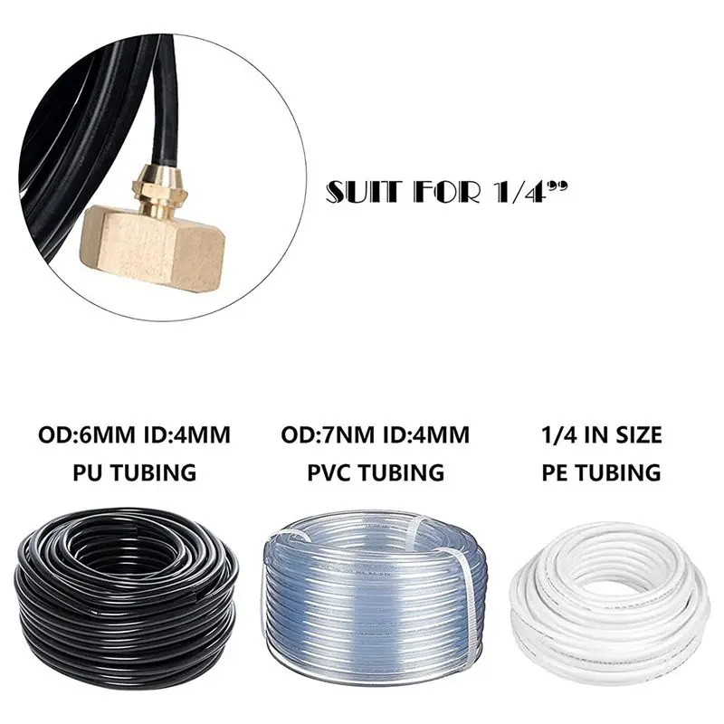 AT05-3/4Inch To 1/4Inch Hose Adapter Garden Brass 1/4Inch To Irrigation Hose Adapter 4Pack With Washer Rubbers