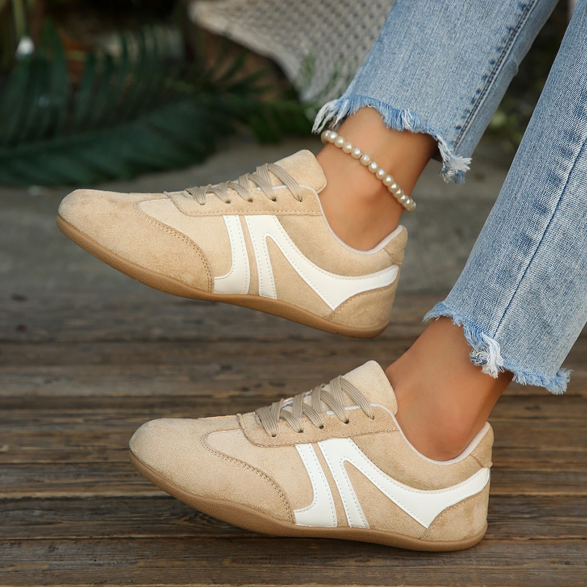 2026 Mix Color Women Sneakers Fashion Splicing Flat Heel Vulcanized Shoes Female Autumn Lace-Up Sneakers Non-Slip Casual Shoes