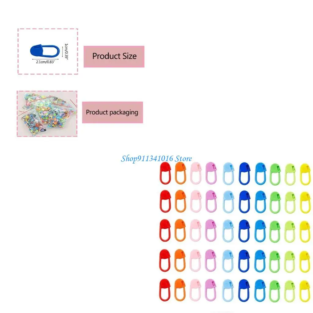 

100 Pcs/Set Plastic Locking Safety Pins for Knitting Crochet DIY Sewing Crafts