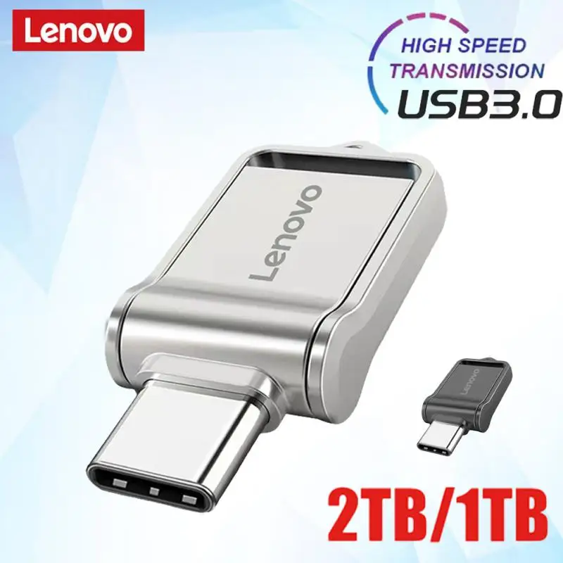 Lenovo-unidad Flash USB Original de 2TB, Pendrive de Metal 3,0 de alta velocidad, memoria de capacidad Real, portátil, resistente al agua, U Stick para PC