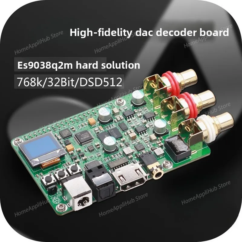 Raspberry Pi DAC Audio Decoder Board ES9038Q2M Hifi Fever, Coaxial Fiber I2S DSD512 Digital